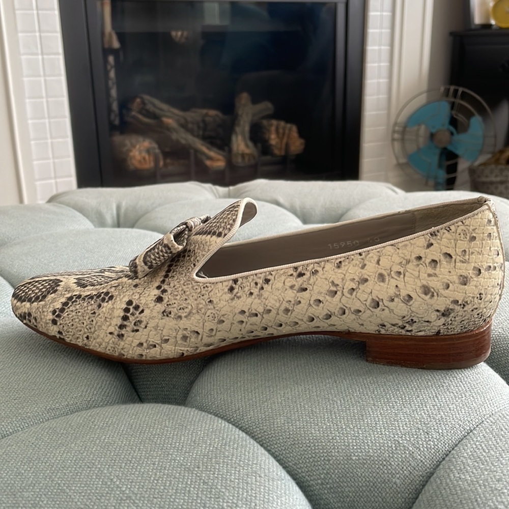 Pertini Leather Snakeskin Pattern Loafer - Picture 14 of 16